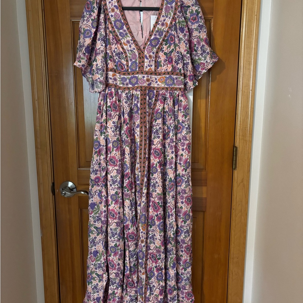 Floral Maxi Dress with V-Neck